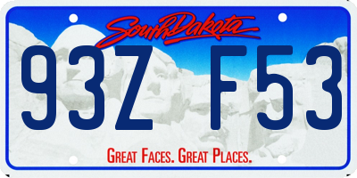 SD license plate 93ZF53