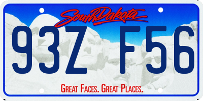 SD license plate 93ZF56