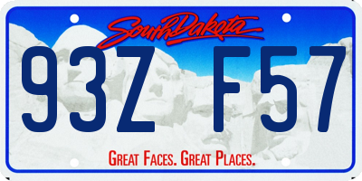 SD license plate 93ZF57