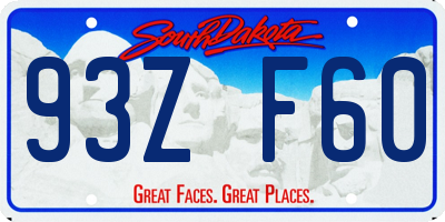 SD license plate 93ZF60