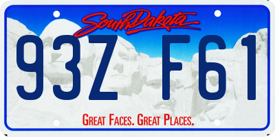 SD license plate 93ZF61