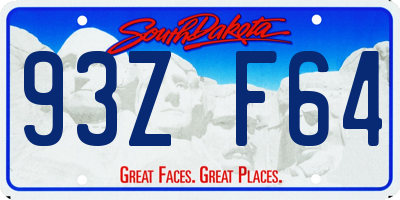 SD license plate 93ZF64