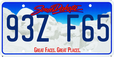 SD license plate 93ZF65