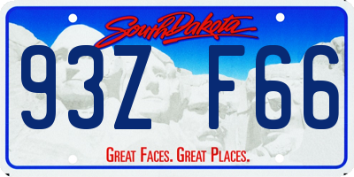 SD license plate 93ZF66