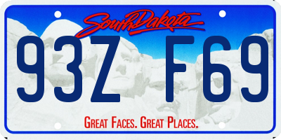 SD license plate 93ZF69