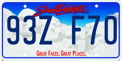 SD license plate 93ZF70