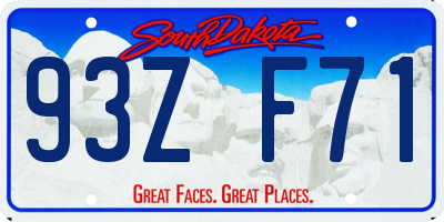 SD license plate 93ZF71