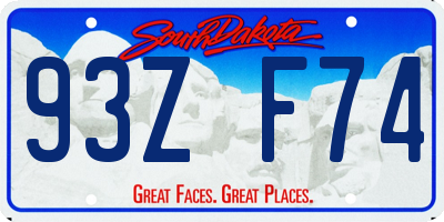 SD license plate 93ZF74
