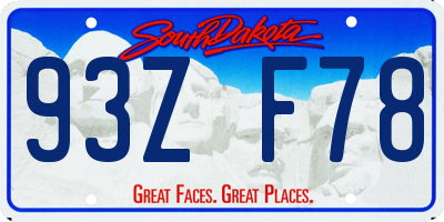 SD license plate 93ZF78