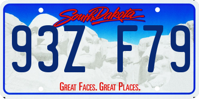 SD license plate 93ZF79