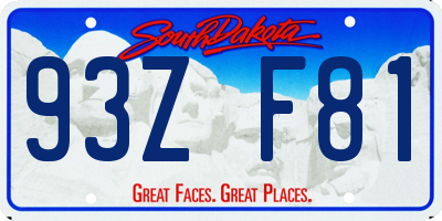 SD license plate 93ZF81