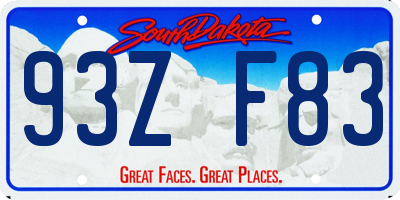 SD license plate 93ZF83