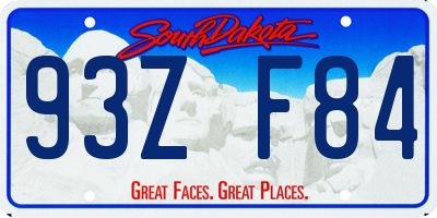 SD license plate 93ZF84