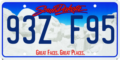 SD license plate 93ZF95