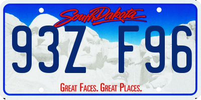 SD license plate 93ZF96