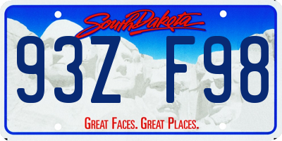 SD license plate 93ZF98