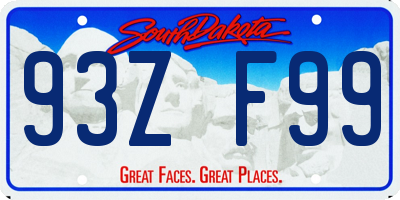 SD license plate 93ZF99