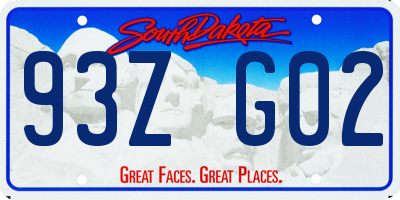 SD license plate 93ZG02