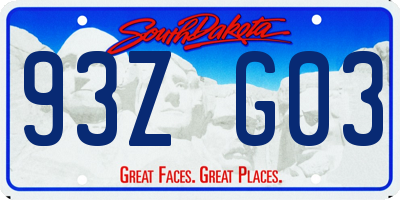 SD license plate 93ZG03
