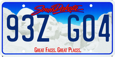 SD license plate 93ZG04