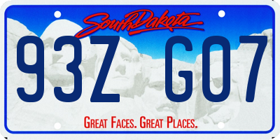 SD license plate 93ZG07