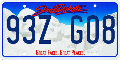 SD license plate 93ZG08