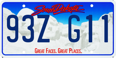 SD license plate 93ZG11