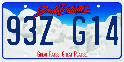 SD license plate 93ZG14
