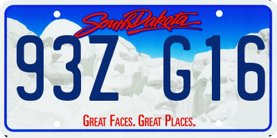 SD license plate 93ZG16
