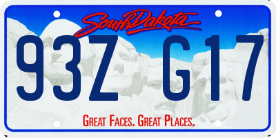 SD license plate 93ZG17