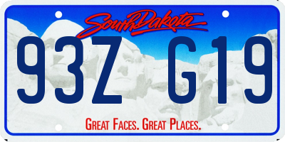 SD license plate 93ZG19