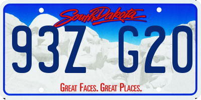 SD license plate 93ZG20