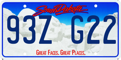 SD license plate 93ZG22