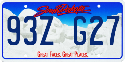 SD license plate 93ZG27