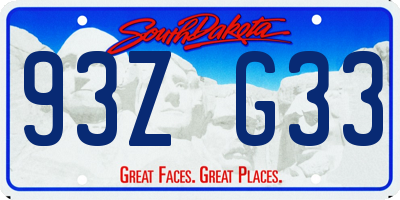 SD license plate 93ZG33