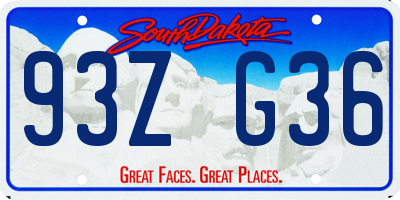 SD license plate 93ZG36