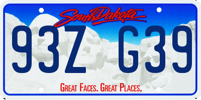 SD license plate 93ZG39