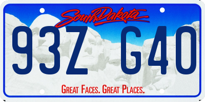 SD license plate 93ZG40