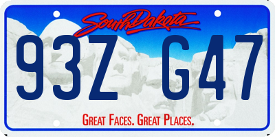 SD license plate 93ZG47