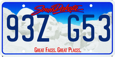 SD license plate 93ZG53