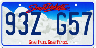 SD license plate 93ZG57