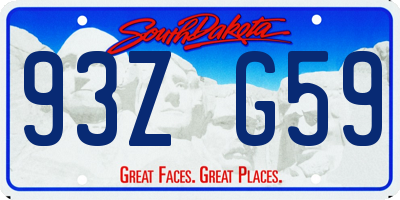 SD license plate 93ZG59