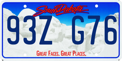 SD license plate 93ZG76