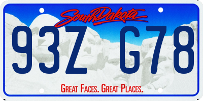 SD license plate 93ZG78