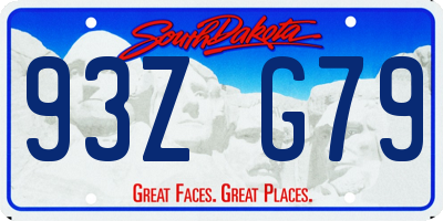 SD license plate 93ZG79