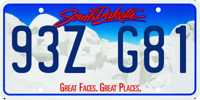 SD license plate 93ZG81