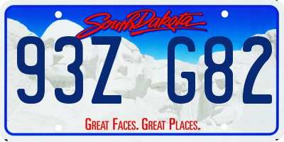 SD license plate 93ZG82