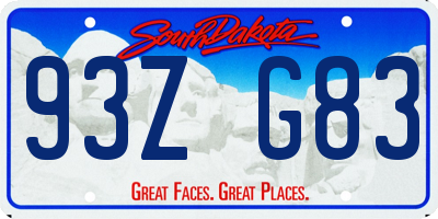 SD license plate 93ZG83