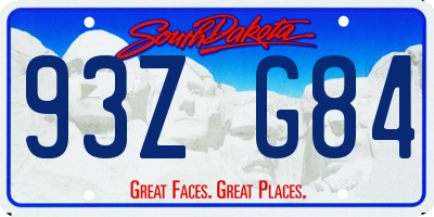 SD license plate 93ZG84