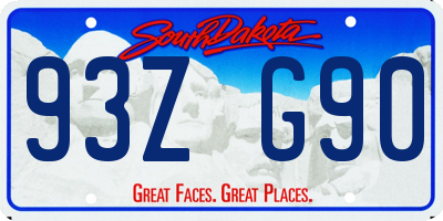 SD license plate 93ZG90